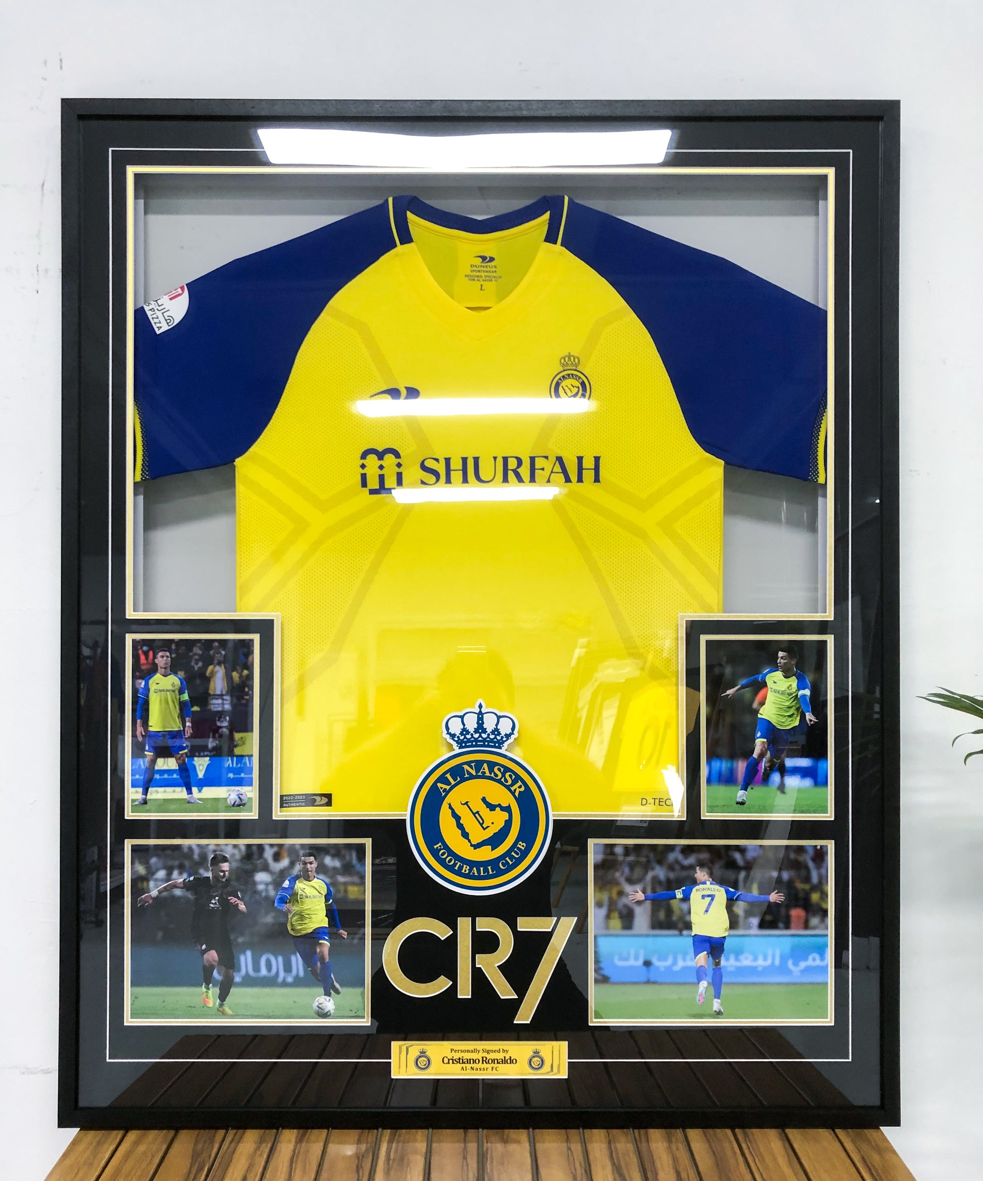 Al-Nassr FC Cristiano Ronaldo Autographed Jersey with Personalized Custom Design Framed 000071