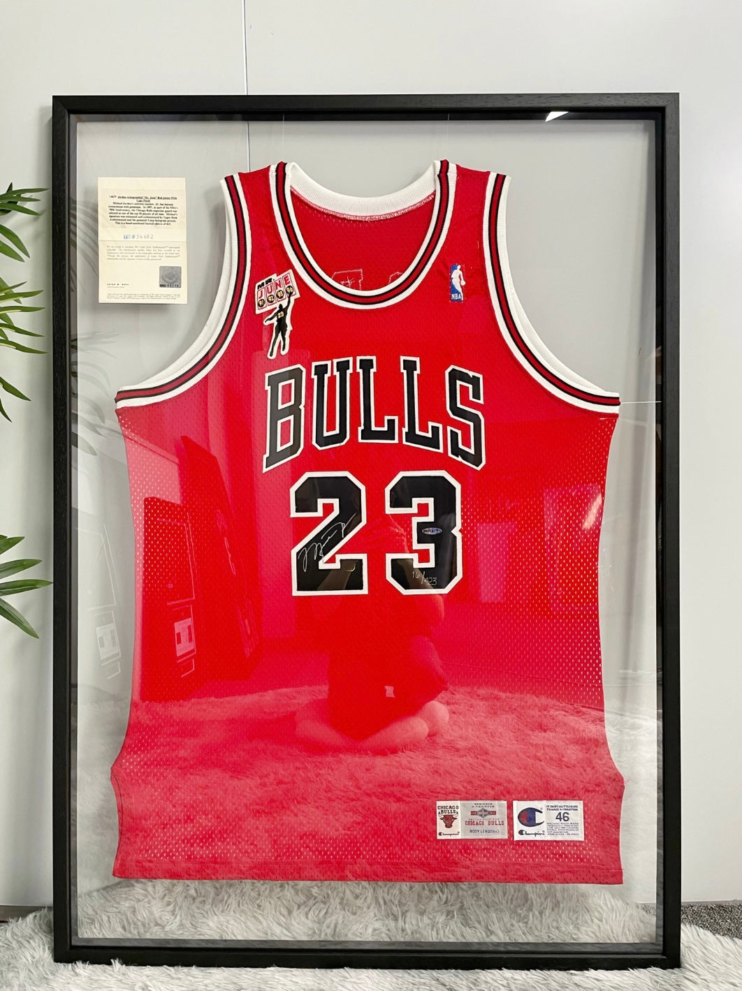 Chicago Bulls Michael Jordan Autographed Jersey with Personalized Custom Design Framed 00004