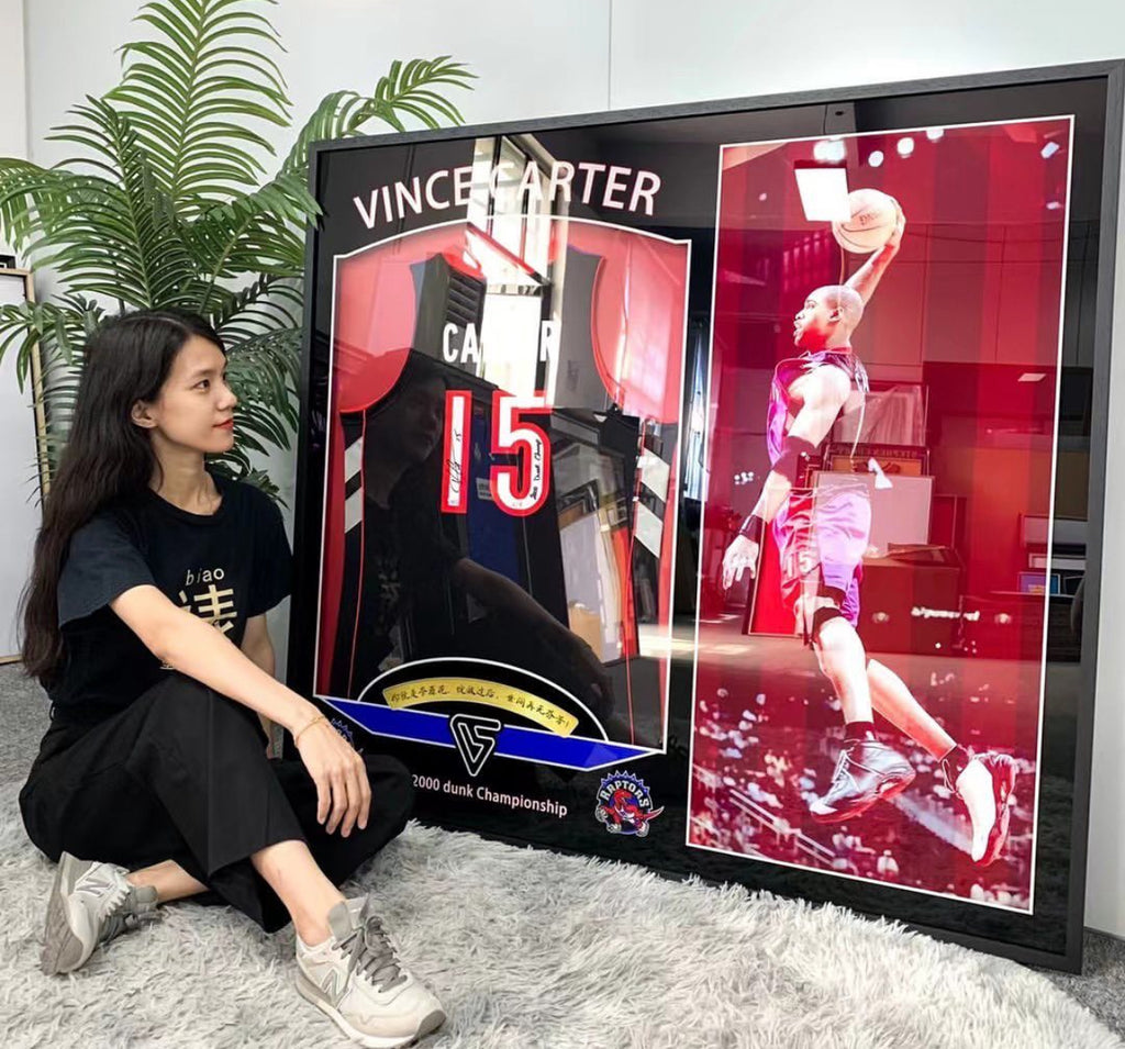 Toronto Raptors Vince Carter Autographed Jersey with Personalized Custom Design Framed 00002