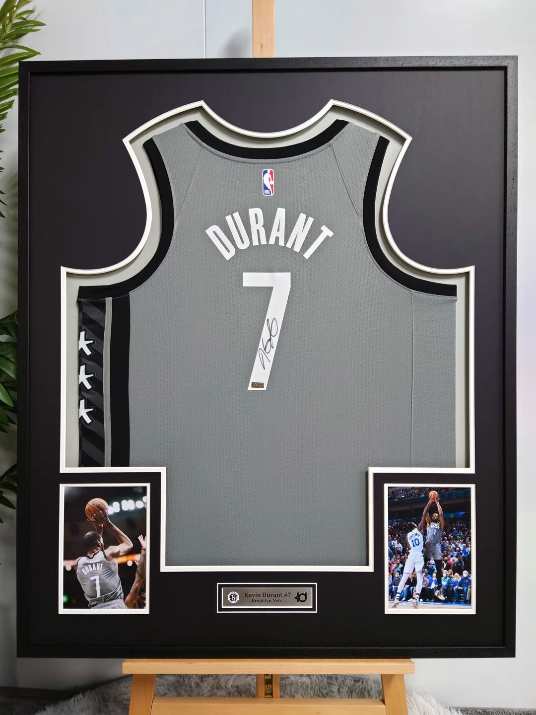 Brooklyn Nets Kevin Durant Autographed Jersey with Personalized Custom Design Framed 000015