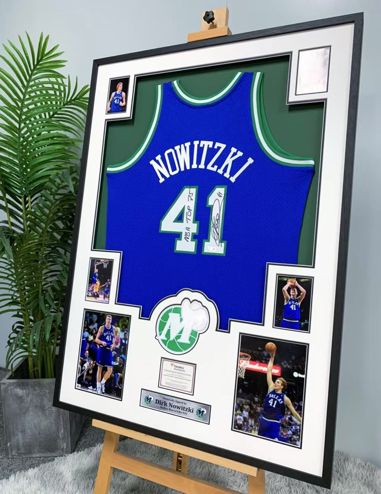 Dallas Mavericks Dirk Nowitzki Autographed Jersey with Personalized Custom Design Framed 00007