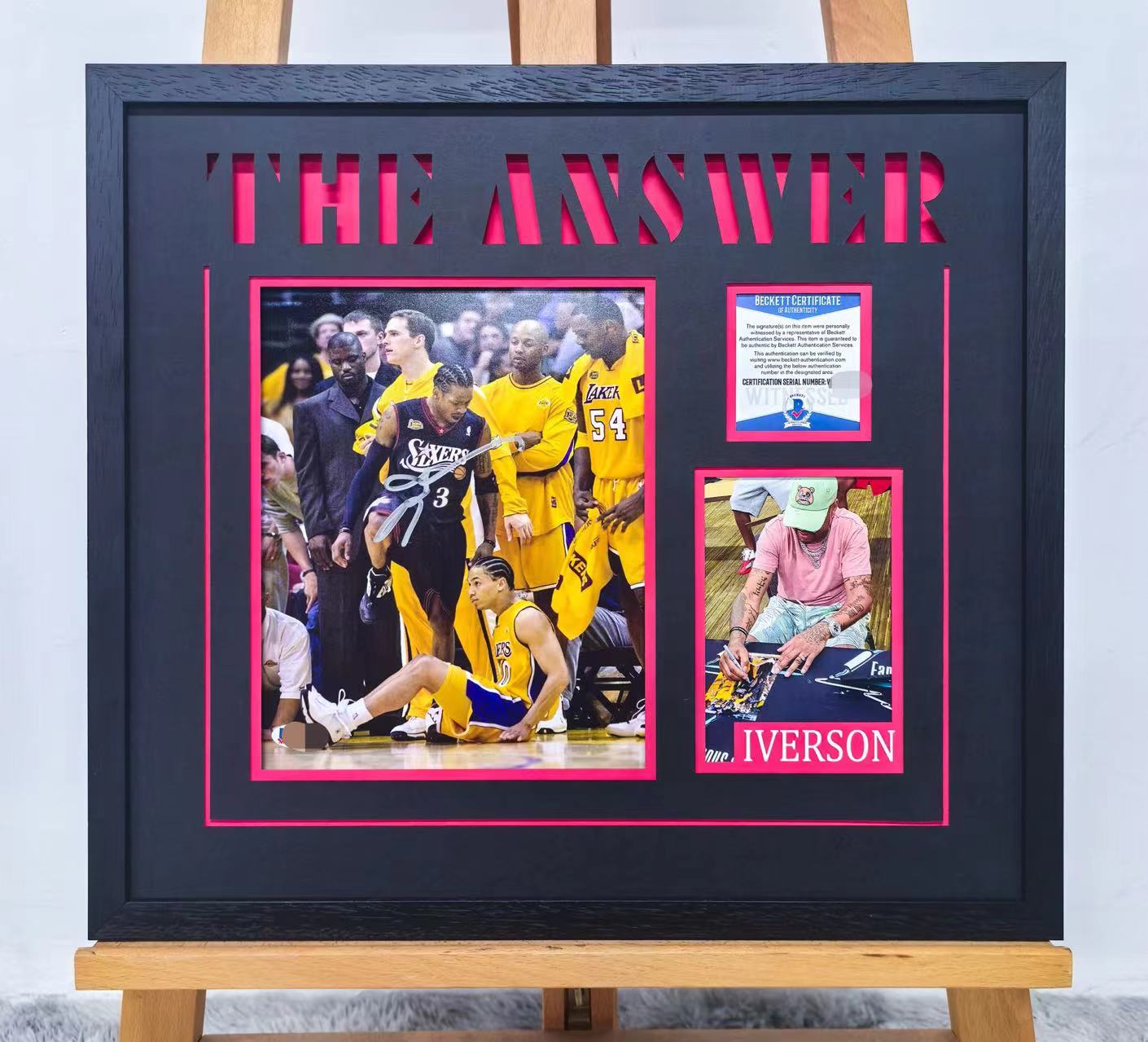 Philadelphia 76ers Allen Iverson Poster with Personalized Custom Design Framed 000020