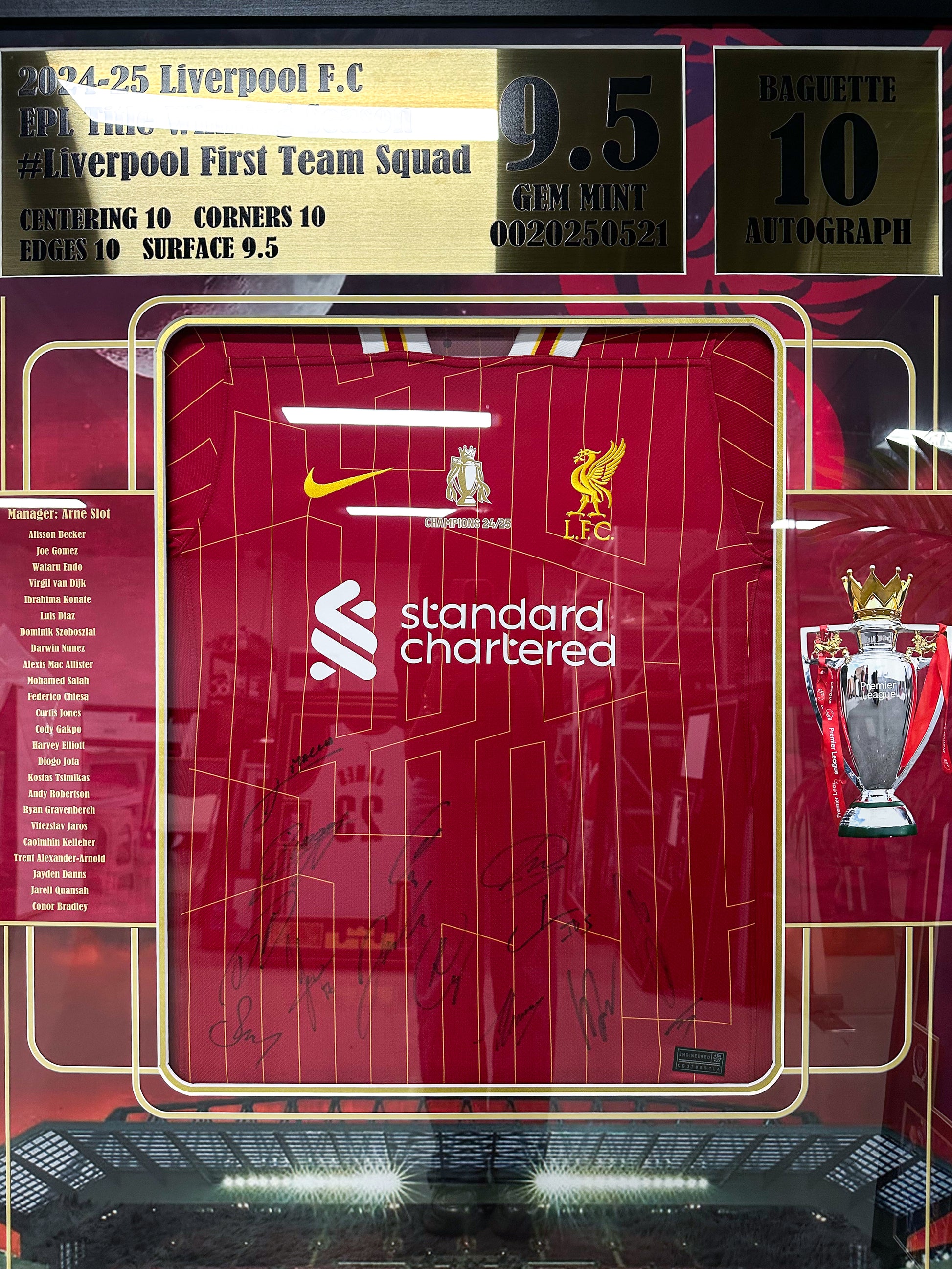 Liverpool FC Football Club Autographed Jersey with Standard Design Framed 000023
