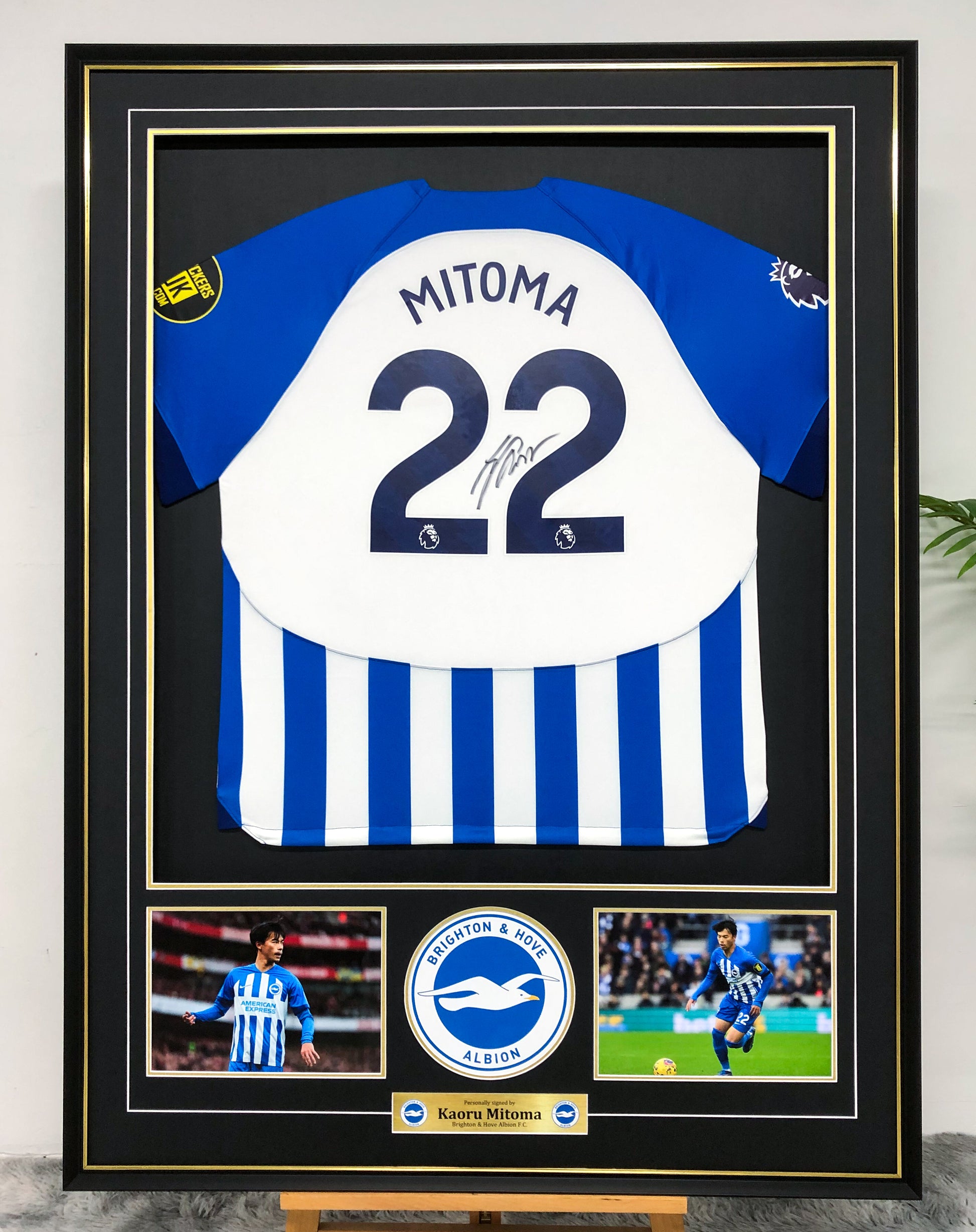 Brighton MITOMA Autographed Jersey with Personalized Custom Design Framed 00028