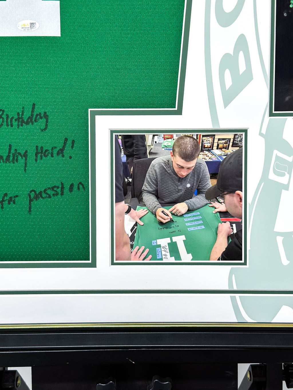 Boston Celtics Payton Pritchard Autographed Jersey with Standard Design Framed 00086