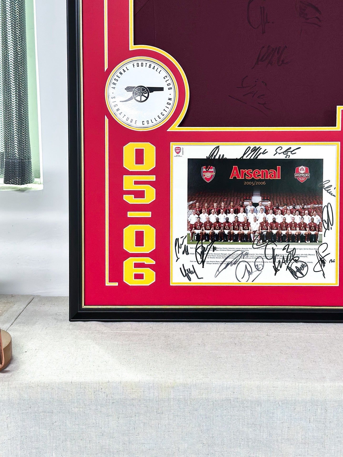 The Arsenal Football Club Autographed Jersey with Personalized Custom Design Framed 00029