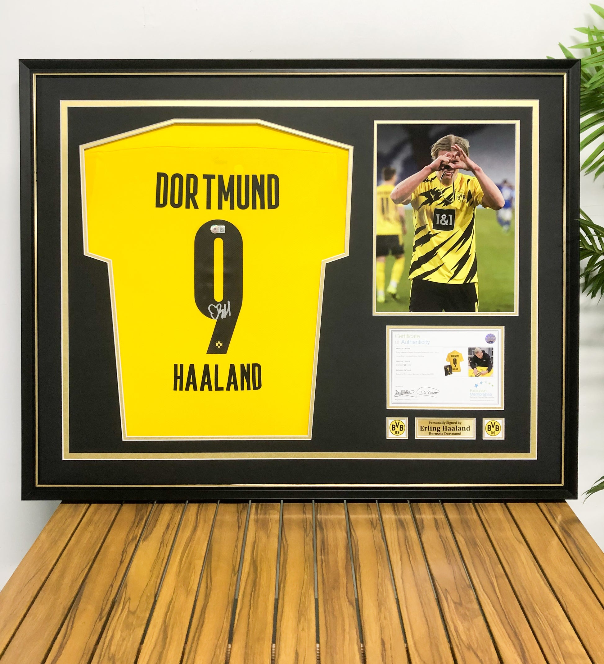 Erling Haaland Borussia Dortmund Jersey Framing   00093