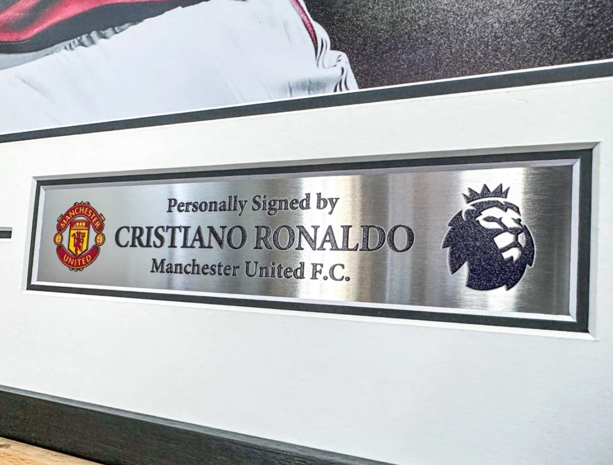 Manchester United Cristiano Ronaldo Autographed Jersey with Personalized Custom Design Framed 000014