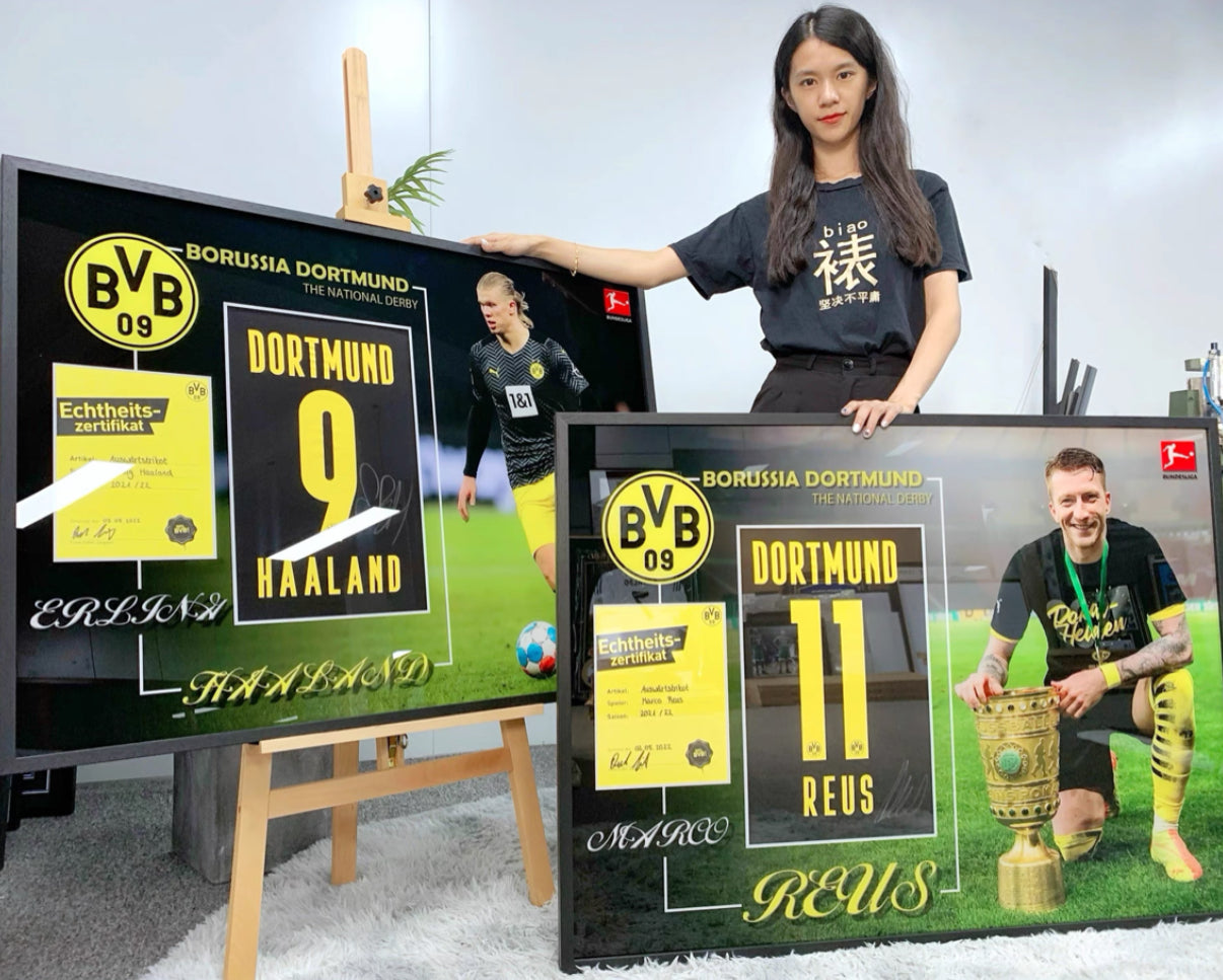 Borussia Dortmund Marco Reus Autographed Jersey with Personalized Custom Design Framed 00002