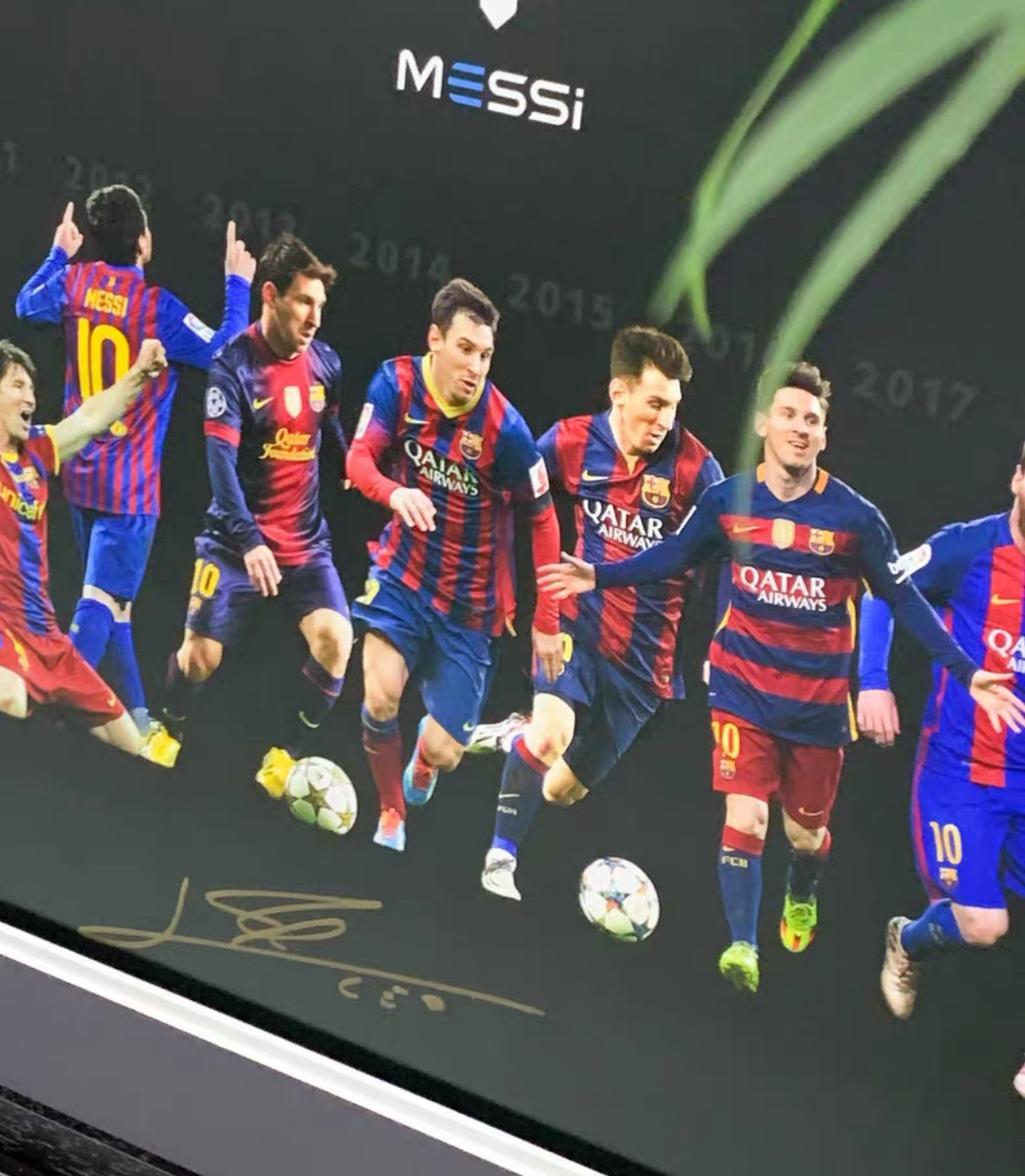 FC Barcelona Lionel Messi Poster with Personalized Custom Design Framed 000027