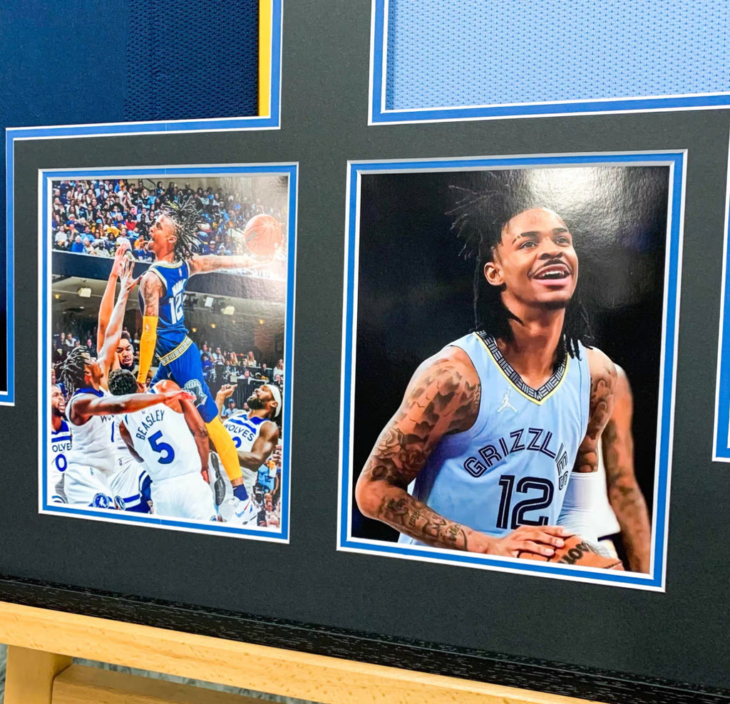 Memphis Grizzlies Ja Morant Autographed Jersey with Personalized Custom Design Framed 000011