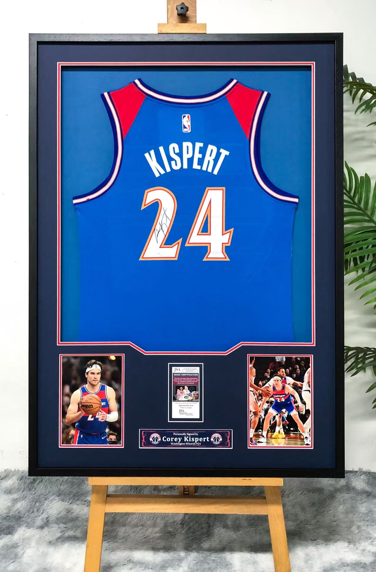 Washington Wizards Corey Kispert Autographed Jersey with Personalized Custom Design Framed 00064