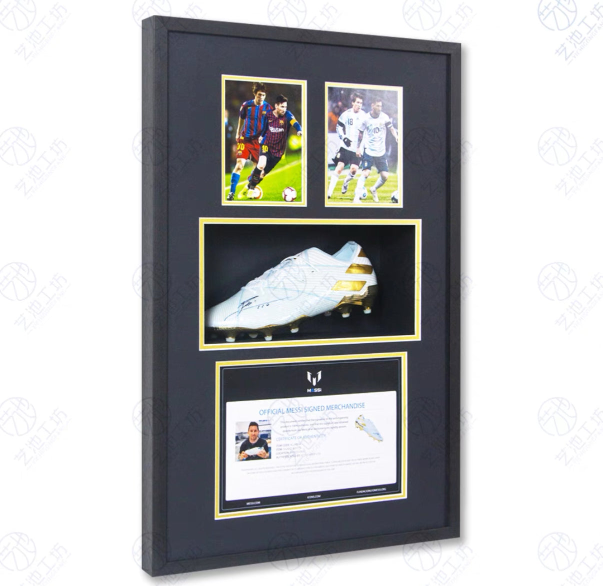 Lionel Messi Sneakers with Personalized Custom Design Framed 000010