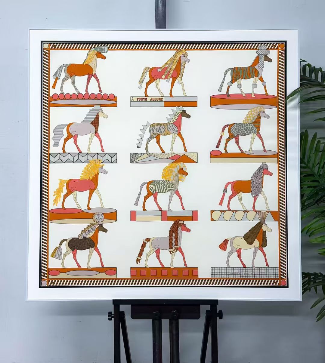 Hermès Scarf Custom Framing 000177