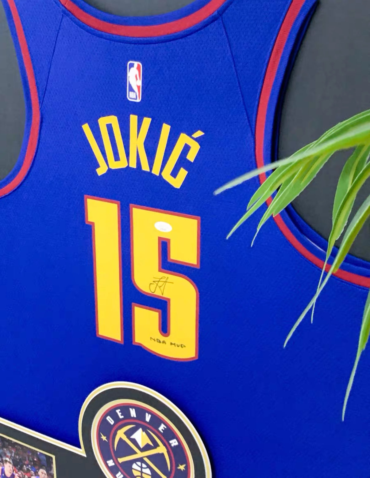 Denver Nuggets Nikola Jokić Autographed Jersey with Personalized Custom Design Framed 00002