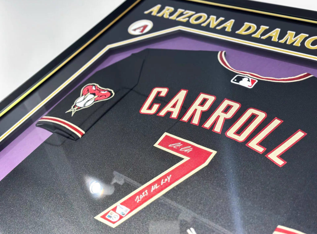 Arizona Diamondbacks CARROLL baseball uniform Autographed Jersey with Personalized Custom Design Framed 000008