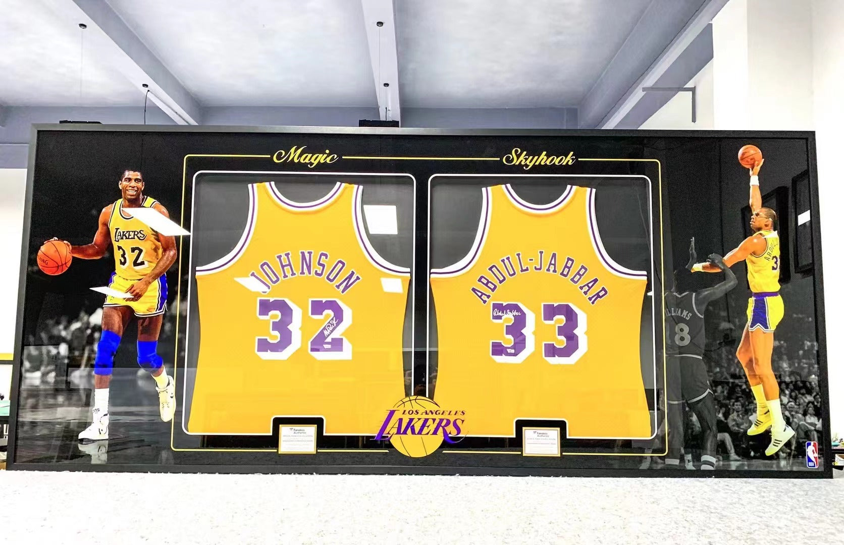 Kareem Abdul-Jabbar Wilton Norman Chamberlain Autographed Jersey with Personalized Custom Design Framed 000017