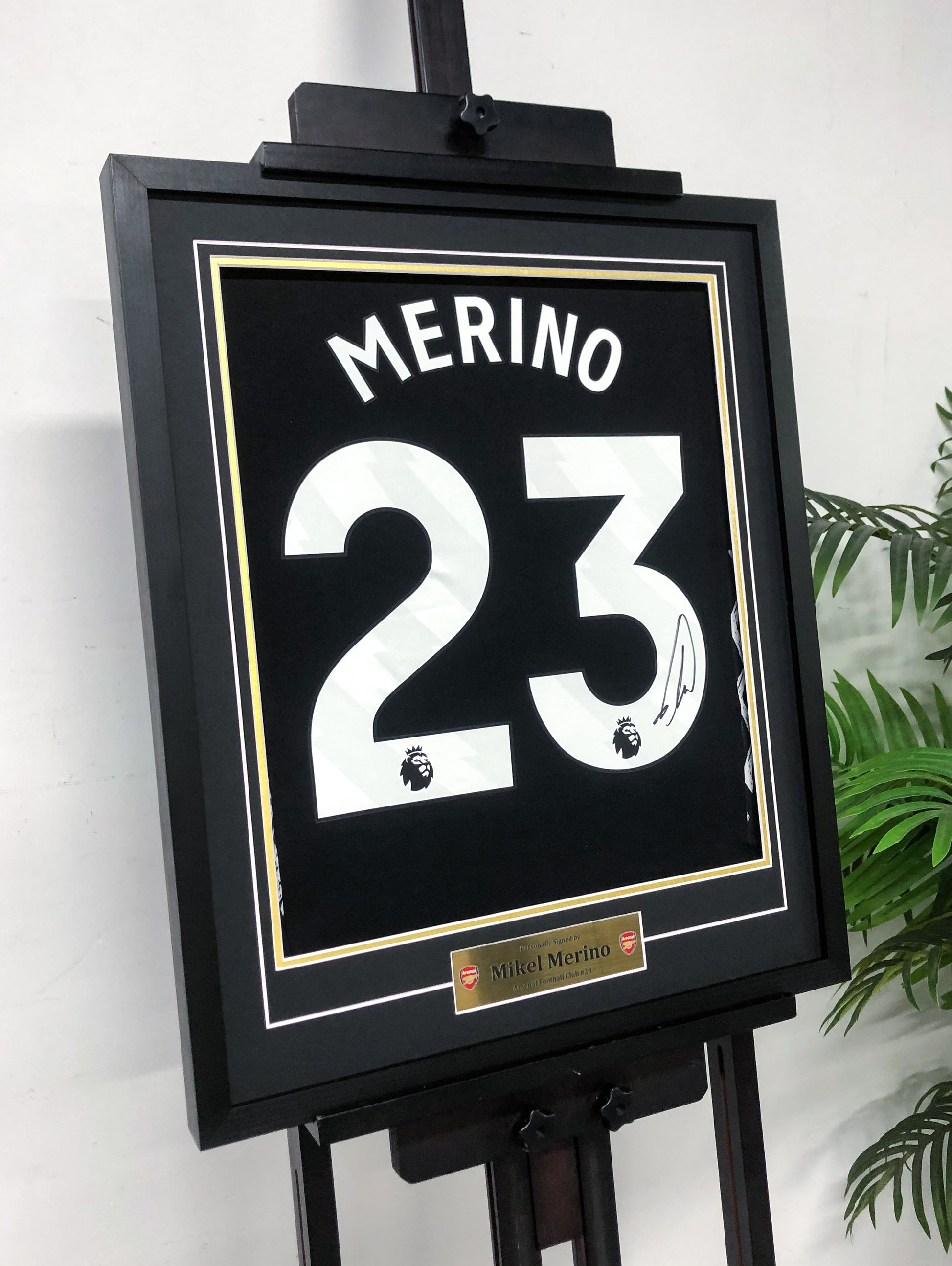 The Arsenal Mikel Merino Football Club Autographed Jersey with Personalized Custom Design Framed 00038