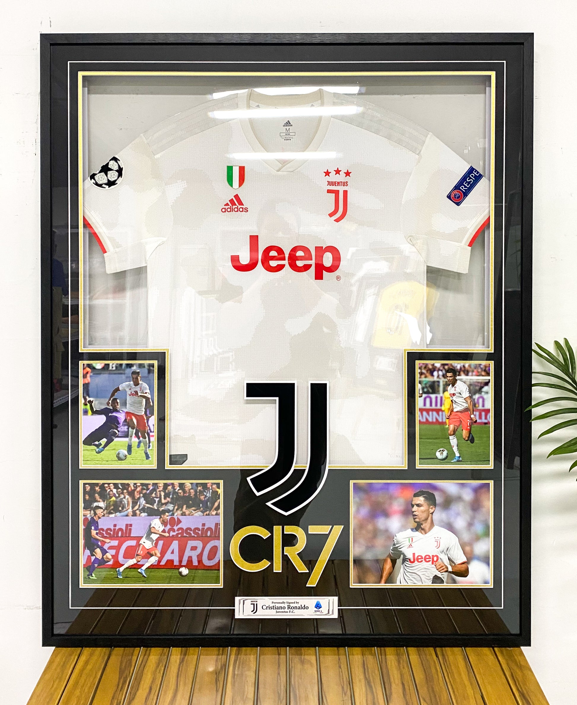 Juventus F.C. Cristiano Ronaldo Autographed Jersey with Personalized Custom Design Framed 000070