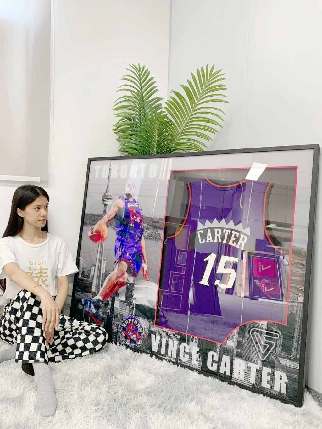 Toronto Raptors Vince Carter Autographed Jersey with Personalized Custom Design Framed 00001