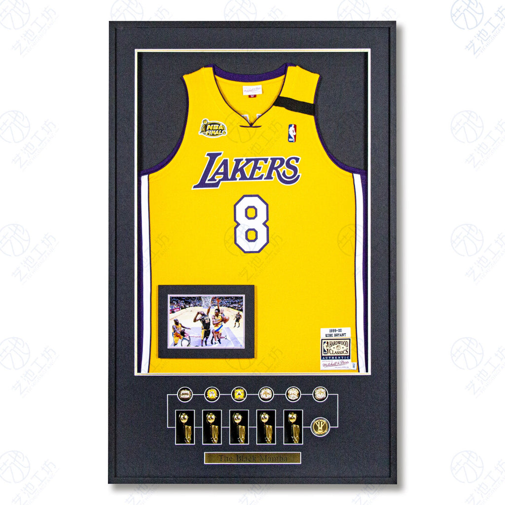 Los Angeles Lakers Kobe Bryant Autographed Jersey with Personalized Custom Design Framed 000015