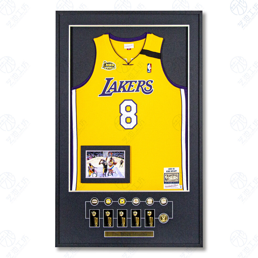 Los Angeles Lakers Kobe Bryant Autographed Jersey with Personalized Custom Design Framed 000015
