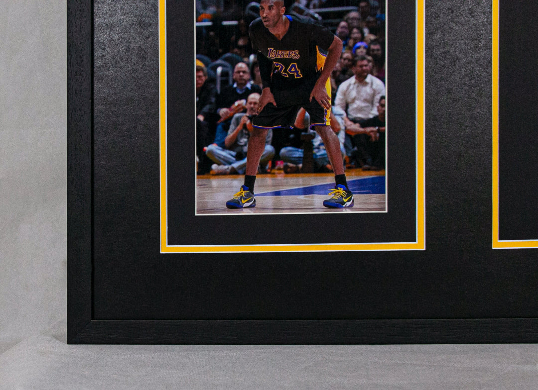 Los Angeles Lakers Kobe Bryant Autographed Jersey with Personalized Custom Design Framed 000018