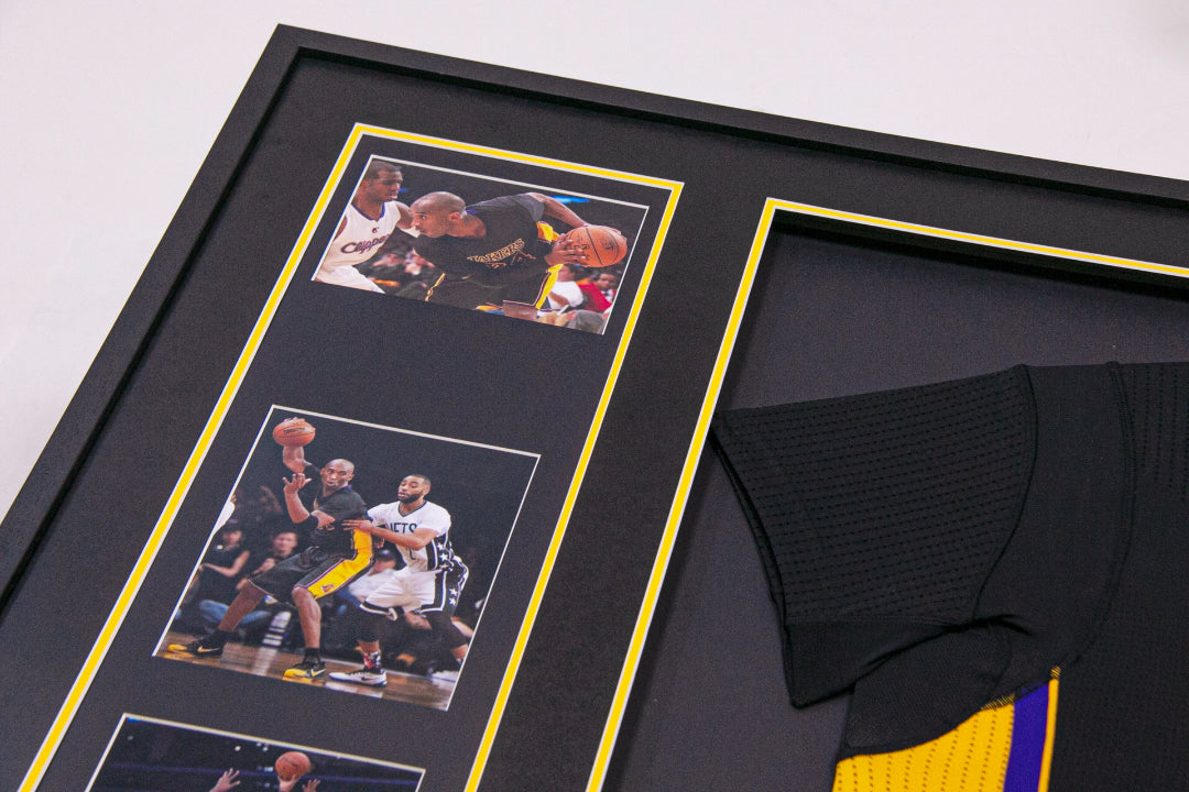Los Angeles Lakers Kobe Bryant Autographed Jersey with Personalized Custom Design Framed 000018