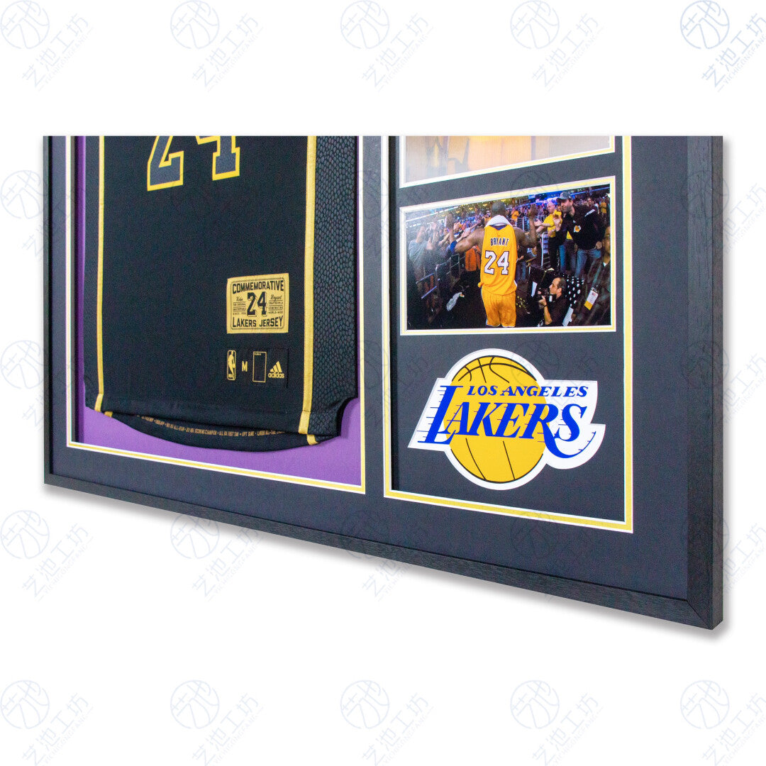 Los Angeles Lakers Kobe Bryant Autographed Jersey with Personalized Custom Design Framed 000021