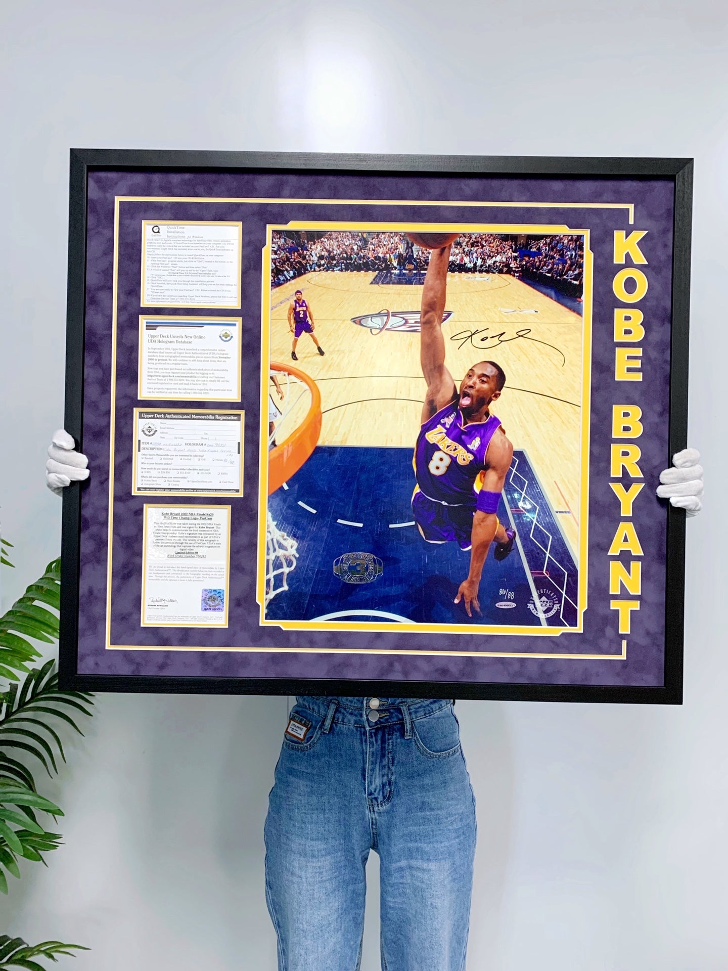 Kobe Bryant Poster with Personalized Custom Design Framed 000028
