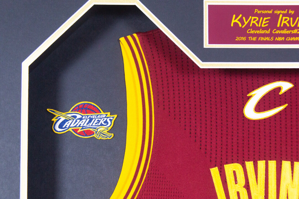 Cleveland Cavaliers Kyrie Irving Autographed Jersey with Personalized Custom Design Framed 00001