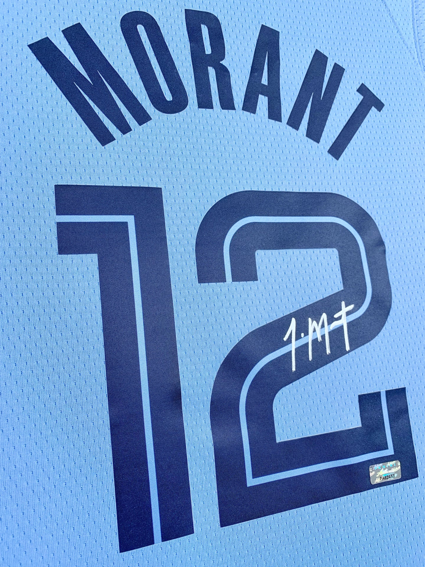Memphis Grizzlies Ja Morant Autographed Jersey with Personalized Custom Design Framed 00002