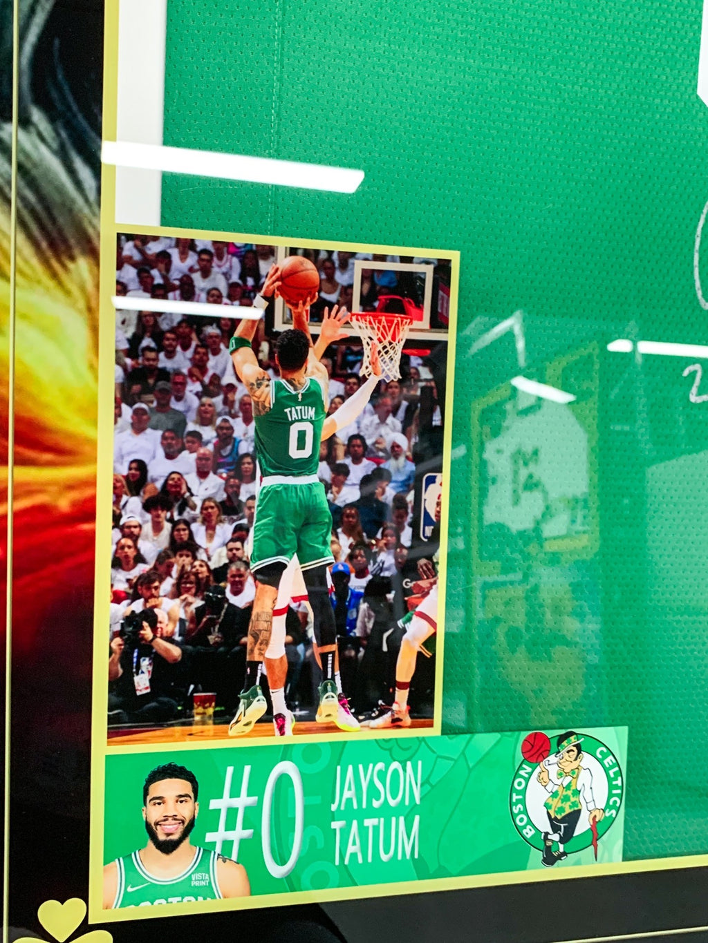 Boston Celtics Tatum Autographed Jersey with Personalized Custom Design Framed 00001