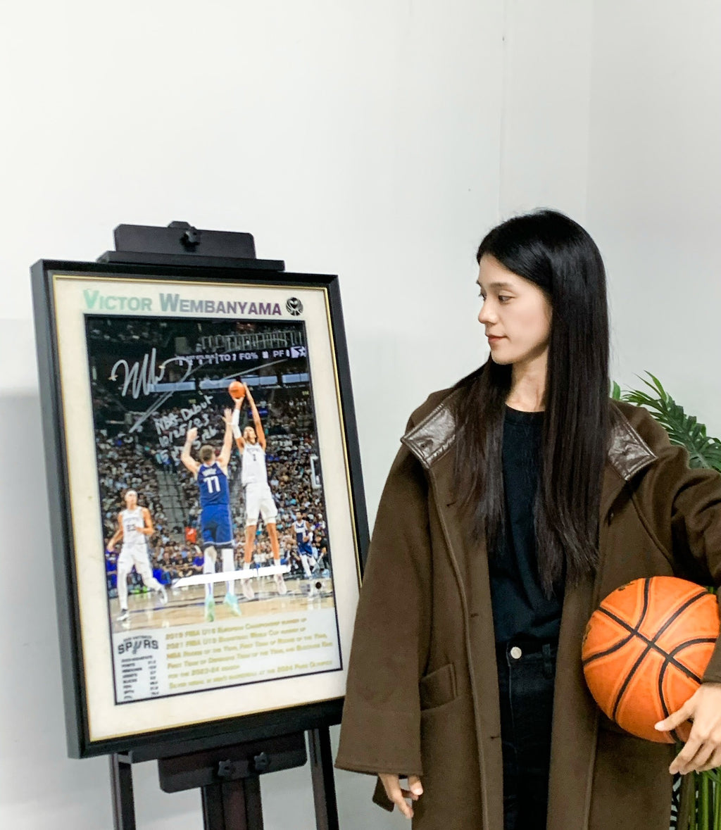 San Antonio Spurs Wembanyama Autographed Jersey with Personalized Custom Design Framed 00006