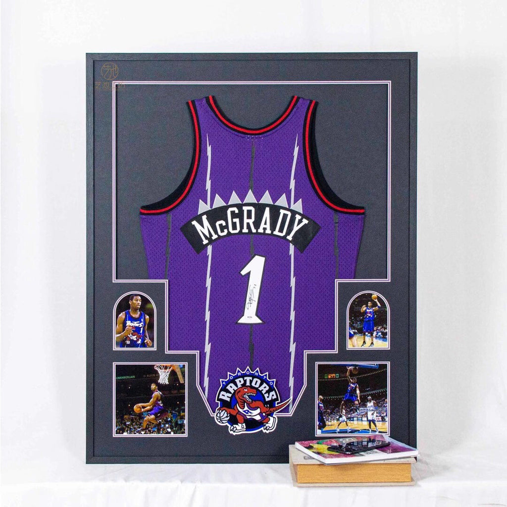 Toronto RaptorsTracy McGrady Autographed Jersey with Personalized Custom Design Framed 000010