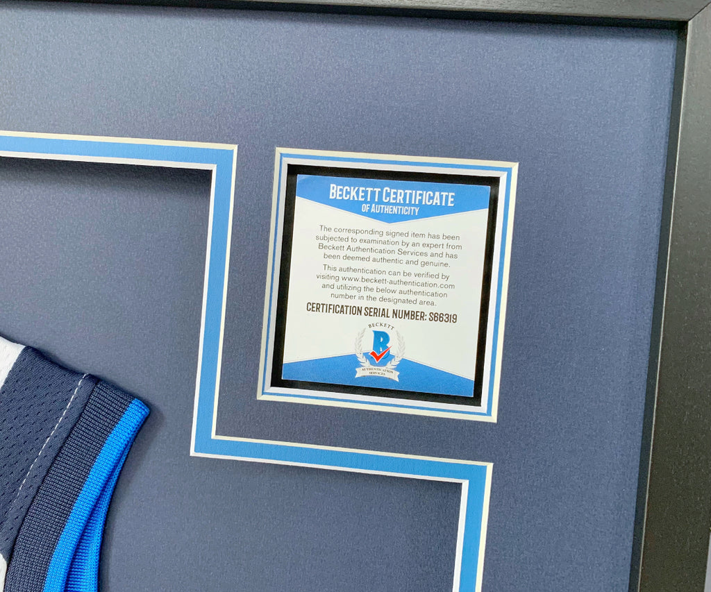 Dallas Mavericks Dirk Nowitzki Autographed Jersey with Personalized Custom Design Framed 00004