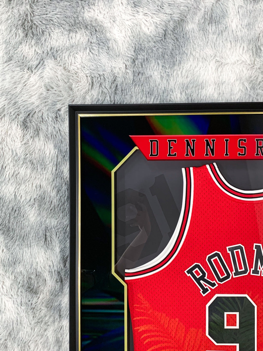 Chicago Bulls Dennis Rodman Autographed Jersey with Personalized Custom Design Framed 00001