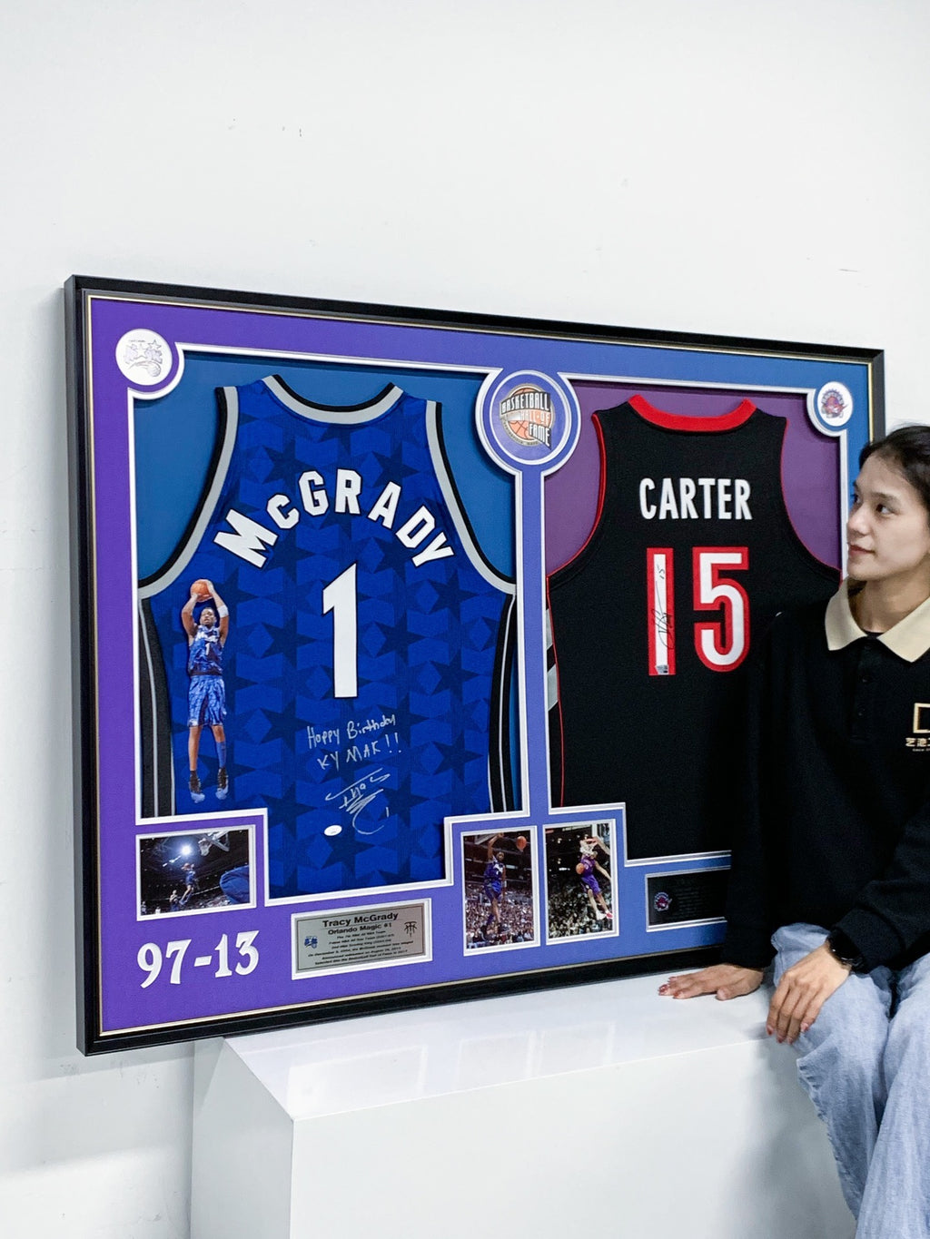 T-mac Carter   Autographed Jersey with Personalized Custom Design Framed 000011