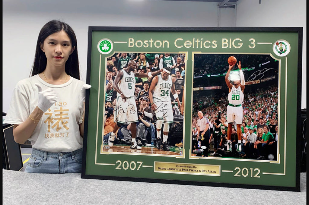 Boston Celtics Kevin Garnett Poster with Personalized Custom Design Framed00004