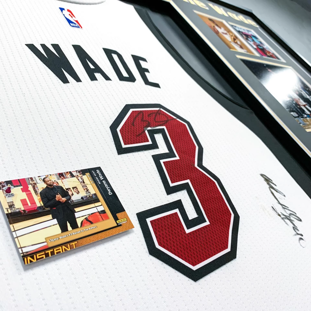 Miami Heat Dwyane Wade Autographed Jersey with Personalized Custom Design Framed 00003