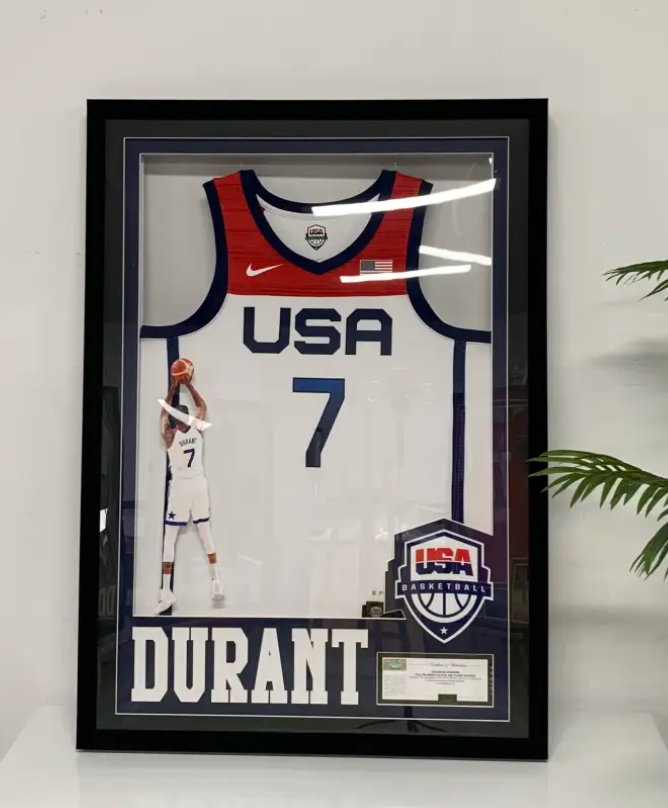 USA Kevin Durant Autographed Jersey with Personalized Custom Design Framed 00005