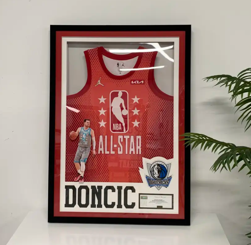 ALL STAR Luka Doncic Autographed Jersey with Personalized Custom Design Framed 00001