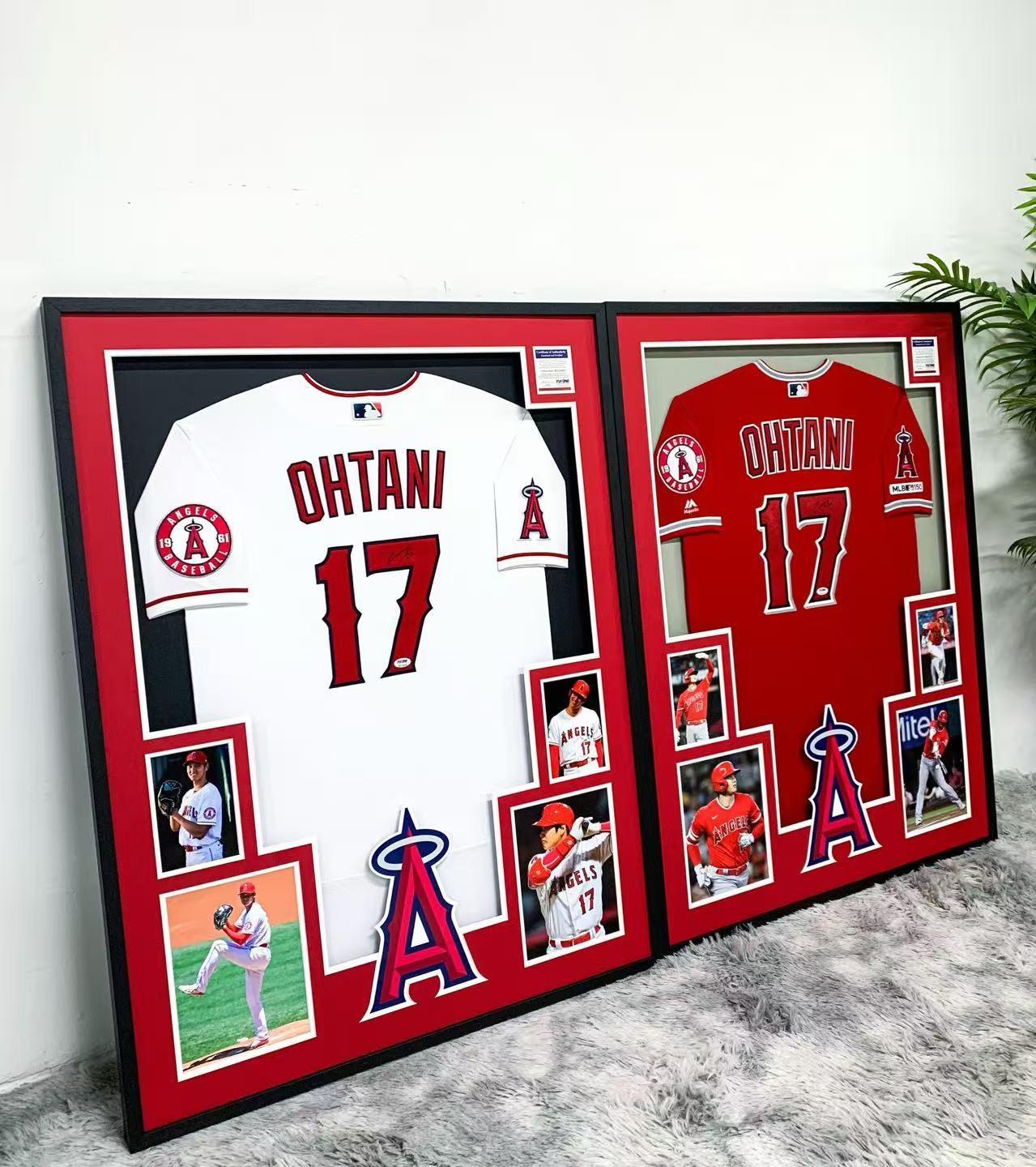Los Angeles Angels Shohei Ohtani Autographed Jersey with Personalized Custom Design Framed 000001
