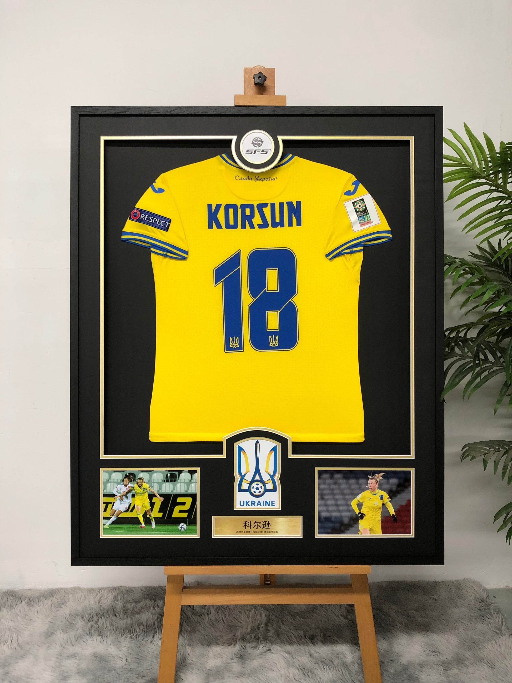 ukraine national team Autographed Jersey with Personalized Custom Design Framed