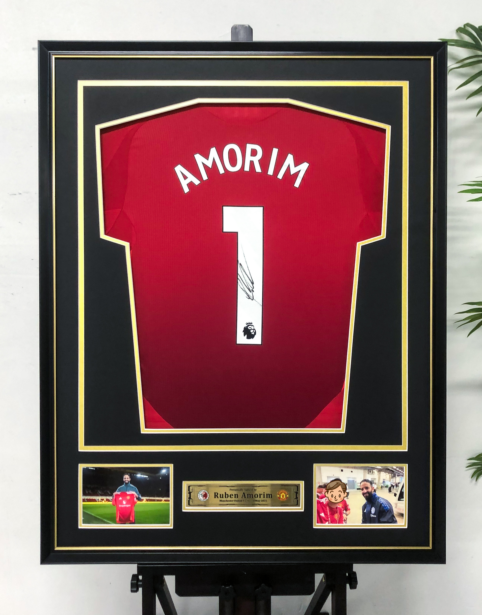 Manchester United Ruben Amorim  Autographed Jersey with Personalized Custom Design Framed 00074