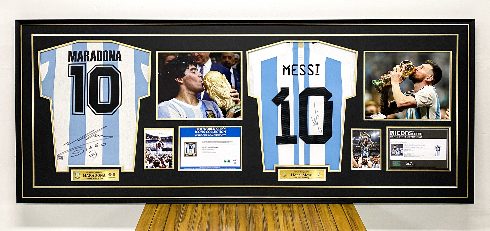 Argentina Lionel Messi  Autographed Jersey with Personalized Custom Design Framed 000011