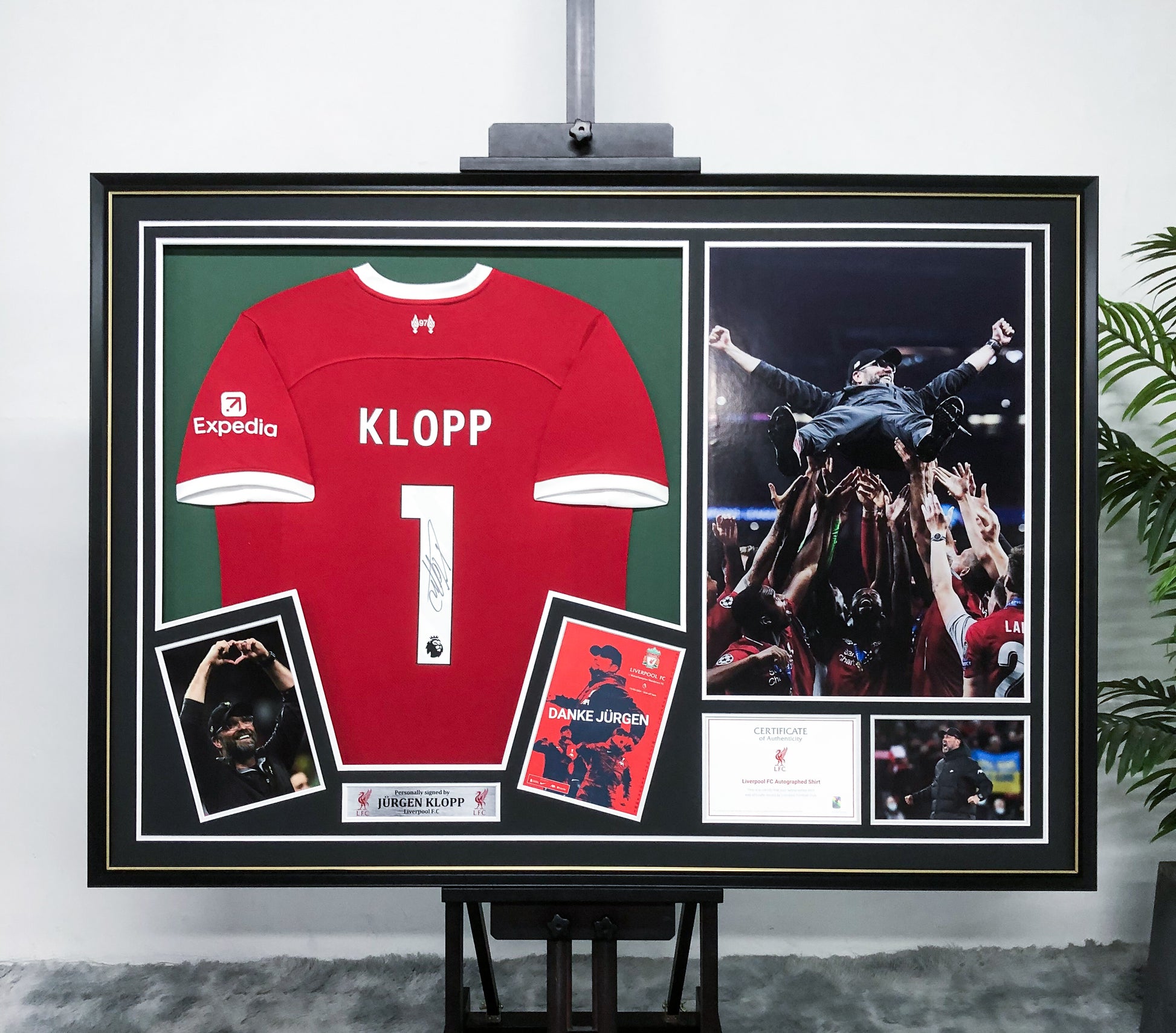 Liverpool FC Jürgen Klopp Autographed Jersey with Personalized Custom Design Framed 00001