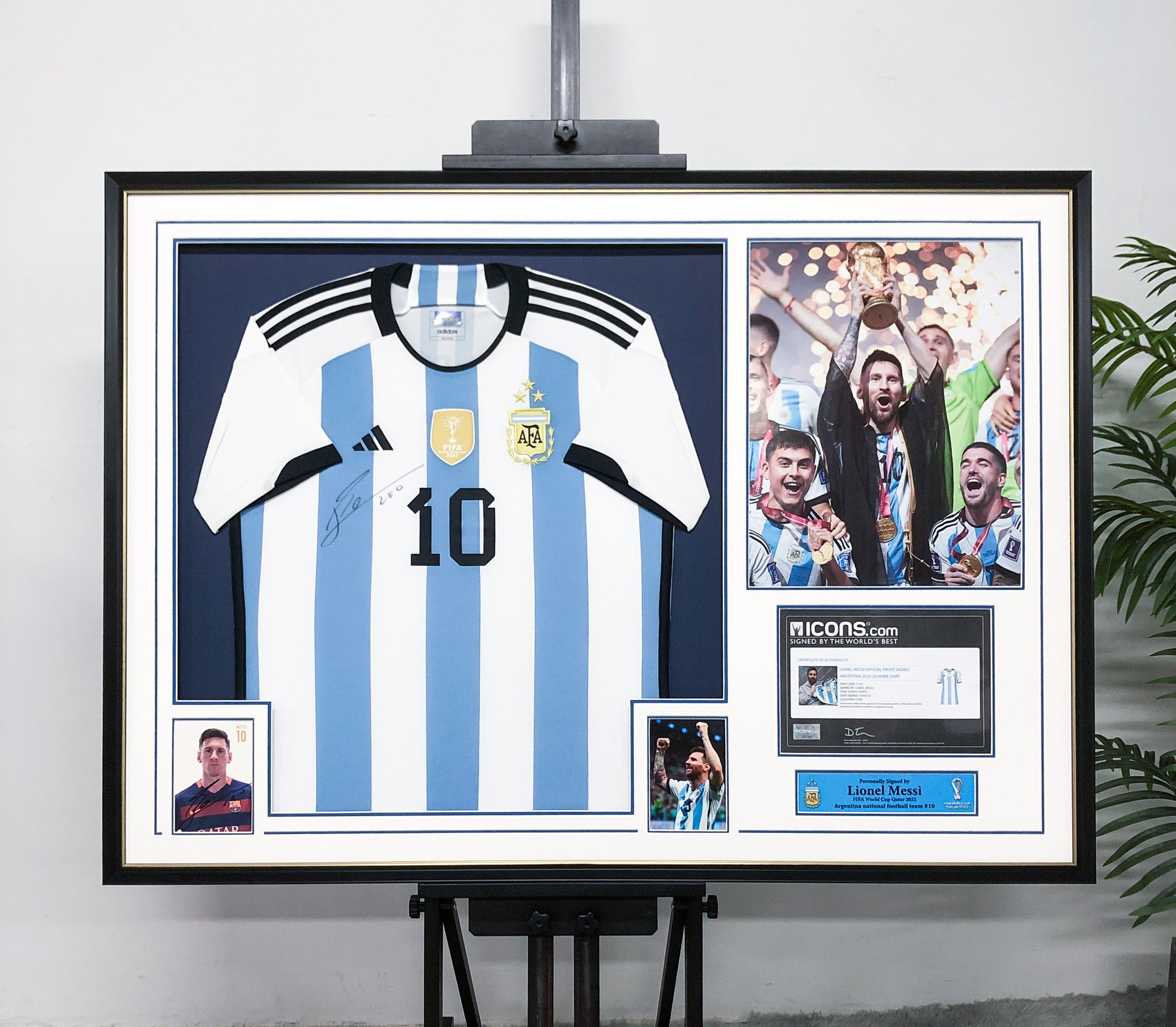 Argentina Lionel Messi  Autographed Jersey with Personalized Custom Design Framed 000017