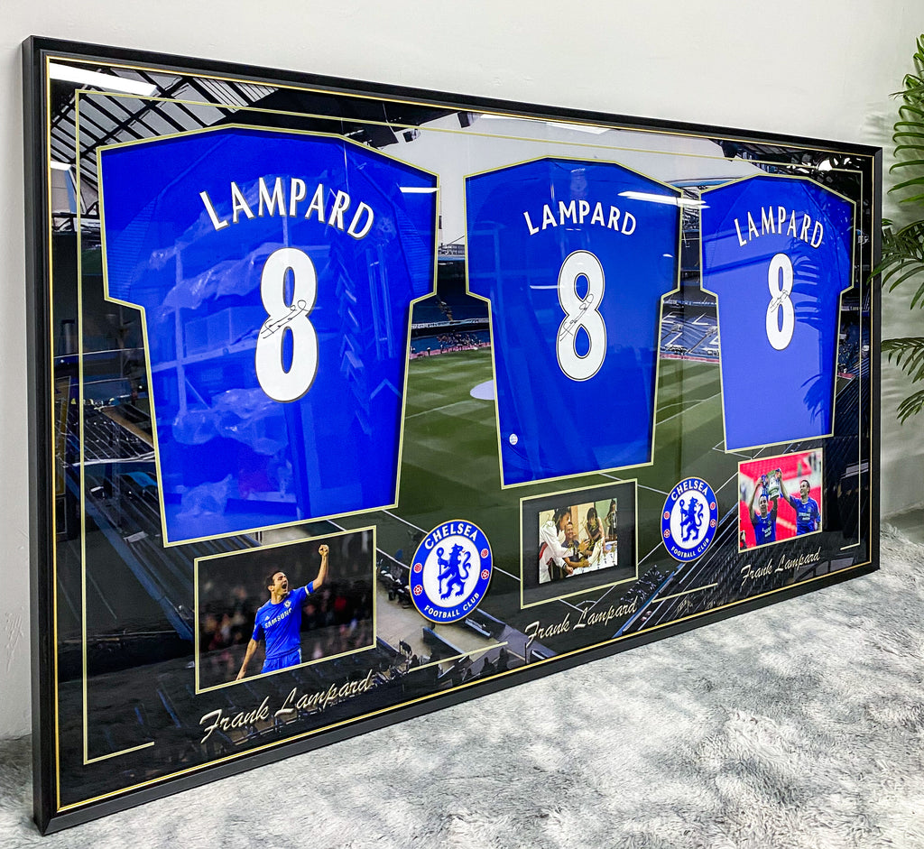 Chelsea FC Frank Lampard Autographed Jersey with Personalized Custom Design Framed 00001