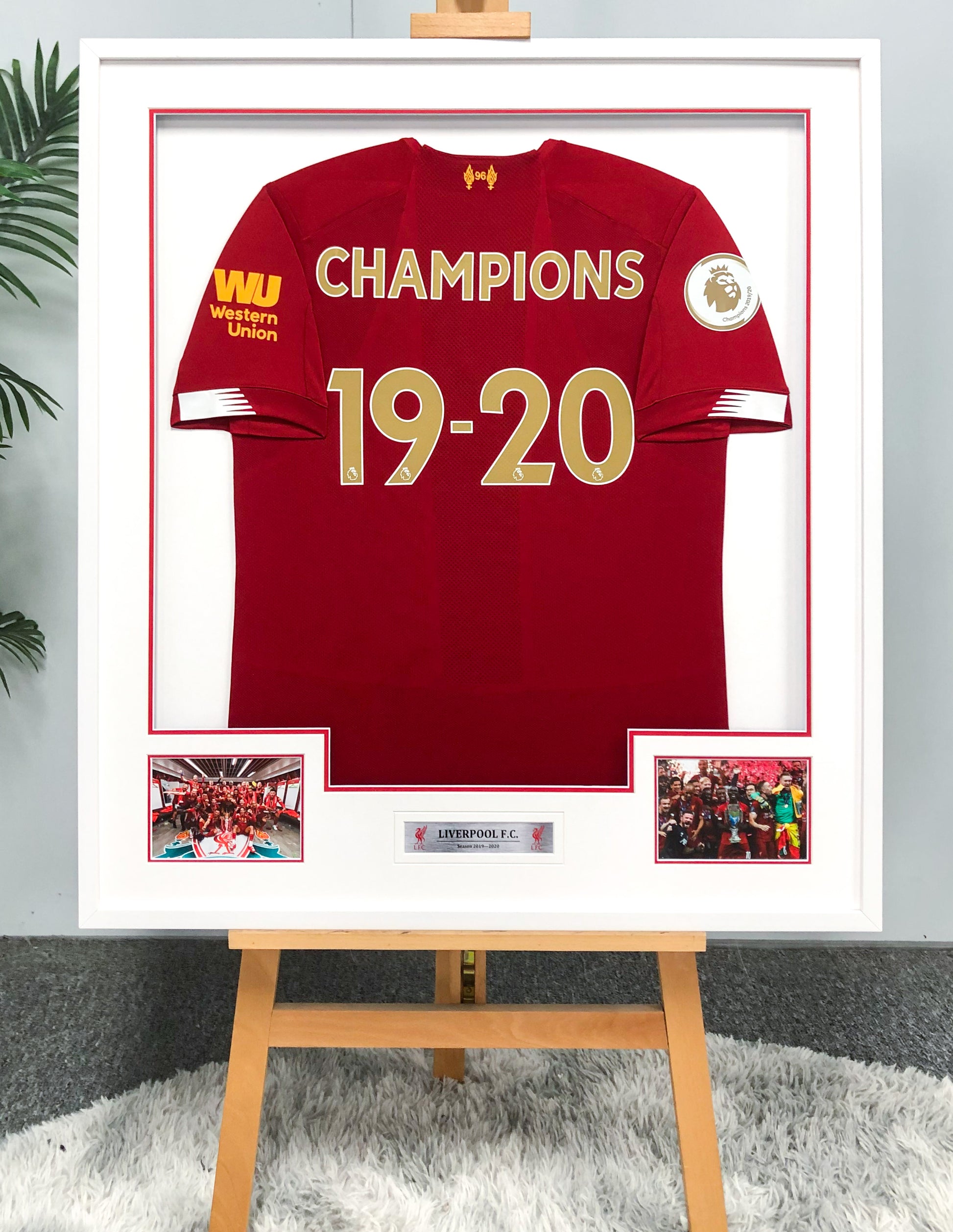 Liverpool FC Autographed Jersey with Standard Design Framed 00006